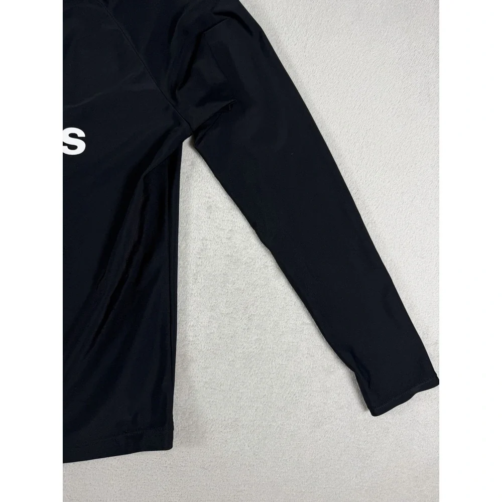 Adidas Long Sleeve Logo Rash Guard Shirt Black Size Small